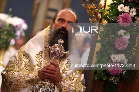 Bulgarian Patriarch Daniil leads a Holy Liturgy in the ''Saint Nedelya'' Cathedral in Sofia, Bulgaria, on October 30, 2024. 