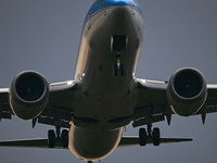 A Neos Air Boeing 737 Max descends during sunset at Bari Airport in Bari, Italy, on March 27, 2022. (