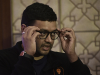 Sriharsha Majety, Managing Director and Group Chief Executive Officer of Swiggy, speaks at a press conference announcing its forthcoming Ini...