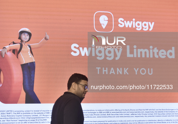 Sriharsha Majety, Managing Director and Group Chief Executive Officer of Swiggy, speaks at a press conference announcing its forthcoming Ini...