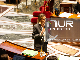 Astrid Panosyan Bouvet, Minister of Labour and Employment, speaks during the public session following the discussion of the social security...