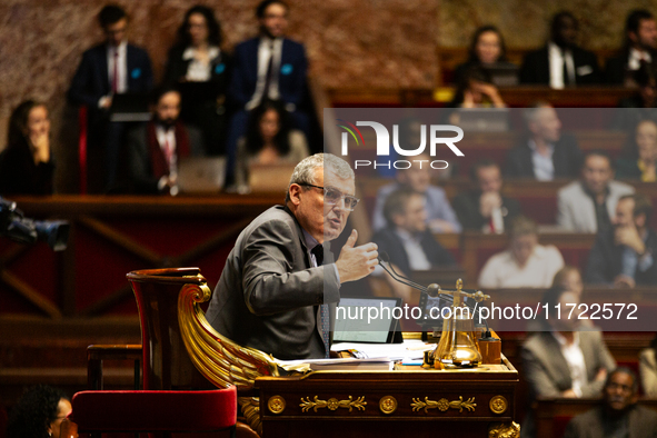 Xavier Breton, deputy of the Droite Republicaine group and President of the session, speaks during the public session following the discussi...