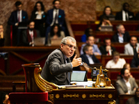 Xavier Breton, deputy of the Droite Republicaine group and President of the session, speaks during the public session following the discussi...