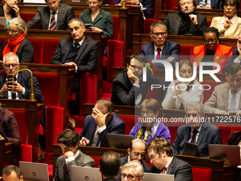 Deputies listen to the speech of Laurent Saint-Martin, the minister in charge of the budget and public accounts, during the public session f...