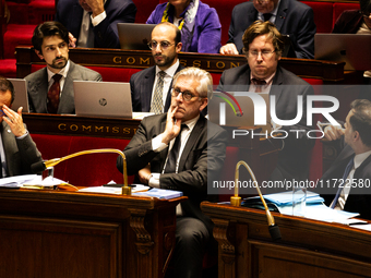 Frederic Valletoux, deputy for the Horizons group and chairman of the Social Affairs Committee, is seen during the public session following...