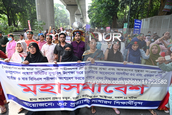 Bangladeshi police clashed with job seekers during a demonstration near the Department of Secondary and Higher Education in Dhaka, Banglades...