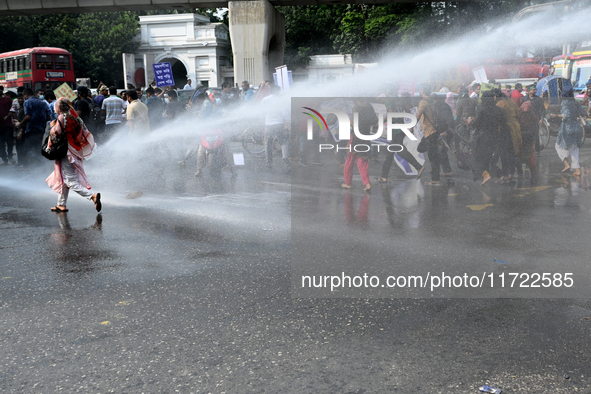 Bangladeshi police clashed with job seekers during a demonstration near the Department of Secondary and Higher Education in Dhaka, Banglades...