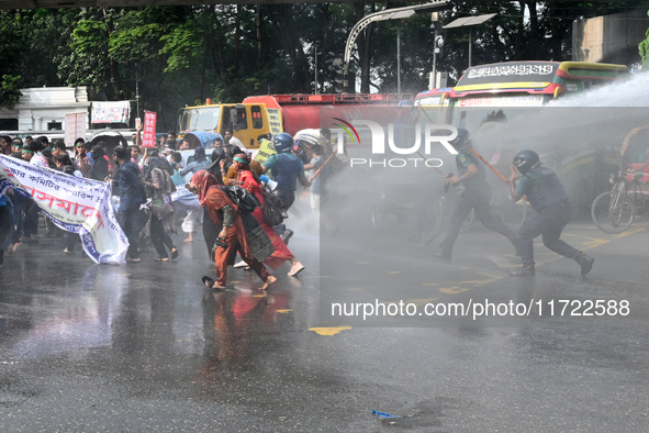 Bangladeshi police clashed with job seekers during a demonstration near the Department of Secondary and Higher Education in Dhaka, Banglades...