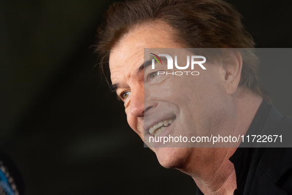 Andreas Frege, also known as Campino, a member of the rock band Die Toten Hosen, speaks to the press during the red carpet event at Roncalli...