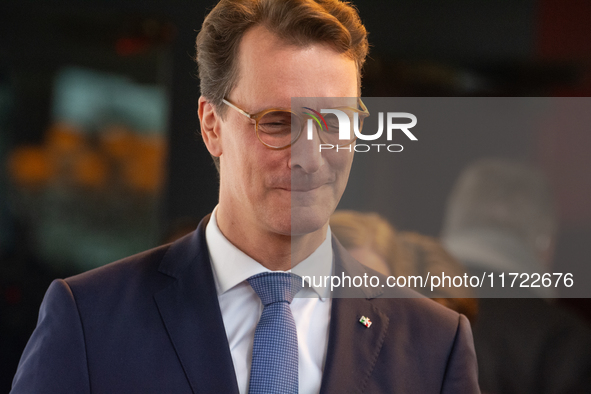 Hendrik Josef Wust, the minister president of NRW, poses for pictures on the red carpet of Roncalli's Apollo Variety Theatre in Duesseldorf,...