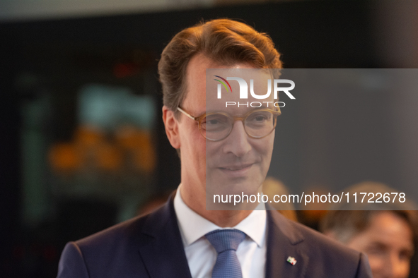 Hendrik Josef Wust, the minister president of NRW, poses for pictures on the red carpet of Roncalli's Apollo Variety Theatre in Duesseldorf,...