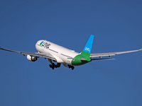 An Airbus A330-202 from LEVEL takes off from Barcelona El Prat airport in Barcelona, Spain, on October 8, 2024. (