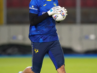 Simone Perilli of Hellas Verona participates in the Serie A match between Lecce and Verona in Lecce, Italy, on October 29, 2024. (