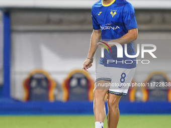 Darko Lazovic of Hellas Verona is in action during the Serie A match between Lecce and Verona in Lecce, Italy, on October 29, 2024. (