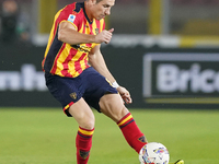 Federico Baschirotto of US Lecce is in action during the Serie A match between Lecce and Verona in Lecce, Italy, on October 29, 2024. (