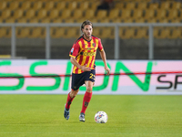 Antonino Gallo of US Lecce is in action during the Serie A match between Lecce and Verona in Lecce, Italy, on October 29, 2024. (