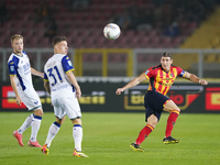 Federico Baschirotto of US Lecce is in action during the Serie A match between Lecce and Verona in Lecce, Italy, on October 29, 2024. (