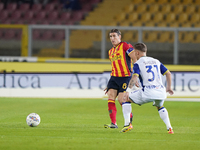 Federico Baschirotto of US Lecce is in action during the Serie A match between Lecce and Verona in Lecce, Italy, on October 29, 2024. (