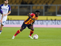 Lameck Banda of US Lecce plays during the Serie A match between Lecce and Verona in Lecce, Italy, on October 29, 2024. (