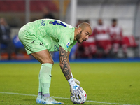 Simone Perilli of Hellas Verona is in action during the Serie A match between Lecce and Verona in Lecce, Italy, on October 29, 2024. (