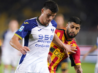 Flavius Daniliuc of Hellas Verona is in action during the Serie A match between Lecce and Verona in Lecce, Italy, on October 29, 2024. (