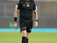 Referee Maurizio Mariani officiates the Serie A match between Lecce and Verona in Lecce, Italy, on October 29, 2024. (