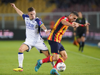 Nikola Krstovic of US Lecce is in action during the Serie A match between Lecce and Verona in Lecce, Italy, on October 29, 2024. (