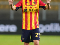 Antonino Gallo of US Lecce is in action during the Serie A match between Lecce and Verona in Lecce, Italy, on October 29, 2024. (