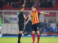 Referee Maurizio Mariani officiates the Serie A match between Lecce and Verona in Lecce, Italy, on October 29, 2024. (