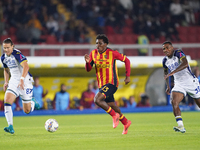 Patrick Dorgu of US Lecce is in action during the Serie A match between Lecce and Verona in Lecce, Italy, on October 29, 2024. (