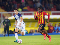 Patrick Dorgu of US Lecce is in action during the Serie A match between Lecce and Verona in Lecce, Italy, on October 29, 2024. (