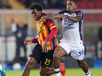 Patrick Dorgu of US Lecce is in action during the Serie A match between Lecce and Verona in Lecce, Italy, on October 29, 2024. (