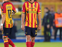 Antonino Gallo of US Lecce is in action during the Serie A match between Lecce and Verona in Lecce, Italy, on October 29, 2024. (