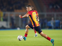 Nikola Krstovic of US Lecce is in action during the Serie A match between Lecce and Verona in Lecce, Italy, on October 29, 2024. (