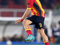 Nikola Krstovic of US Lecce is in action during the Serie A match between Lecce and Verona in Lecce, Italy, on October 29, 2024. (