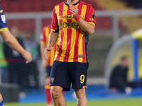 Nikola Krstovic of US Lecce is in action during the Serie A match between Lecce and Verona in Lecce, Italy, on October 29, 2024. (