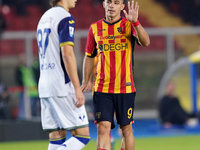 Nikola Krstovic of US Lecce is in action during the Serie A match between Lecce and Verona in Lecce, Italy, on October 29, 2024. (