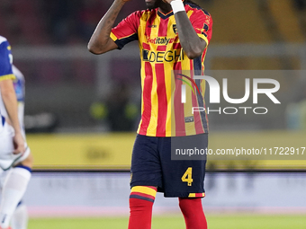 Kialonda Gaspar of US Lecce is in action during the Serie A match between Lecce and Verona in Lecce, Italy, on October 29, 2024. (