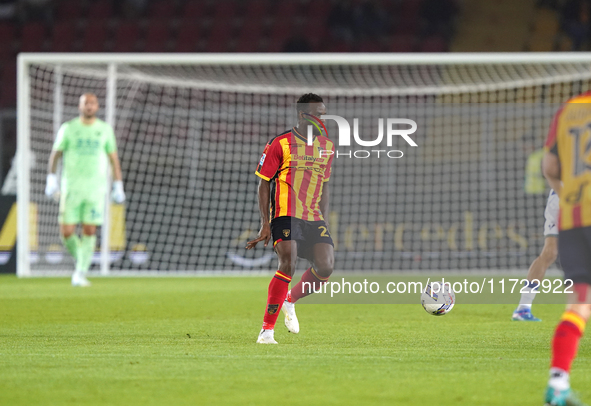 Lassana Coulibaly of US Lecce is in action during the Serie A match between Lecce and Verona in Lecce, Italy, on October 29, 2024. 