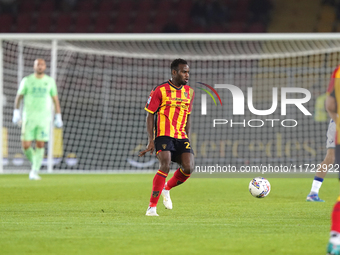 Lassana Coulibaly of US Lecce is in action during the Serie A match between Lecce and Verona in Lecce, Italy, on October 29, 2024. (