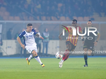 Lassana Coulibaly of US Lecce is in action during the Serie A match between Lecce and Verona in Lecce, Italy, on October 29, 2024. (