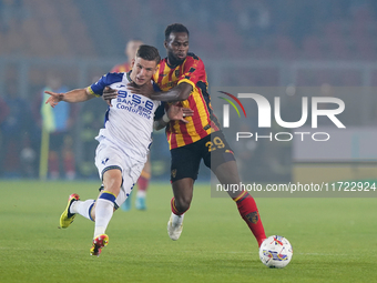 Lassana Coulibaly of US Lecce is in action during the Serie A match between Lecce and Verona in Lecce, Italy, on October 29, 2024. (