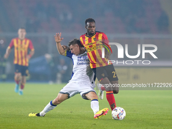 Lassana Coulibaly of US Lecce is in action during the Serie A match between Lecce and Verona in Lecce, Italy, on October 29, 2024. (