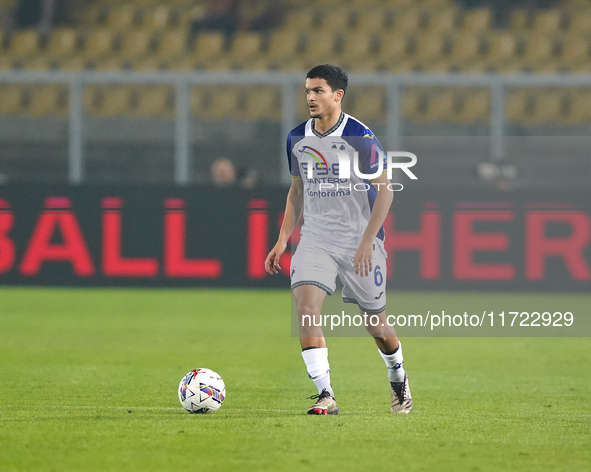 Reda Belahyane of Hellas Verona is in action during the Serie A match between Lecce and Verona in Lecce, Italy, on October 29, 2024. 