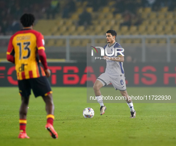 Reda Belahyane of Hellas Verona is in action during the Serie A match between Lecce and Verona in Lecce, Italy, on October 29, 2024. 