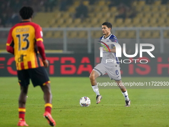 Reda Belahyane of Hellas Verona is in action during the Serie A match between Lecce and Verona in Lecce, Italy, on October 29, 2024. (