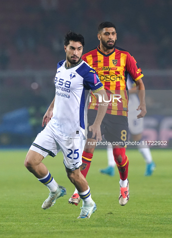 Suat Serdar of Hellas Verona is in action during the Serie A match between Lecce and Verona in Lecce, Italy, on October 29, 2024. 