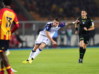 Tomas Suslov of Hellas Verona is in action during the Serie A match between Lecce and Verona in Lecce, Italy, on October 29, 2024. (