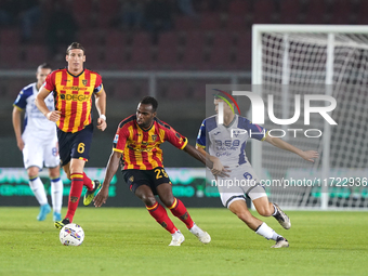 Lassana Coulibaly of US Lecce is in action during the Serie A match between Lecce and Verona in Lecce, Italy, on October 29, 2024. (