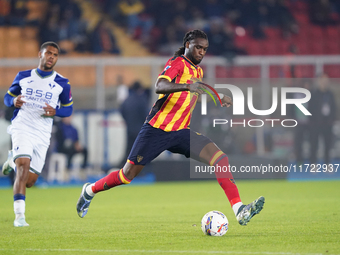 Kialonda Gaspar of US Lecce is in action during the Serie A match between Lecce and Verona in Lecce, Italy, on October 29, 2024. (